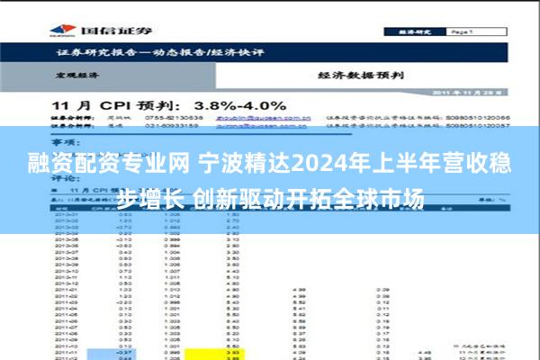 融资配资专业网 宁波精达2024年上半年营收稳步增长 创新驱