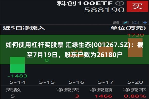 如何使用杠杆买股票 汇绿生态(001267.SZ)：截至7月19日，股东户数为26180户