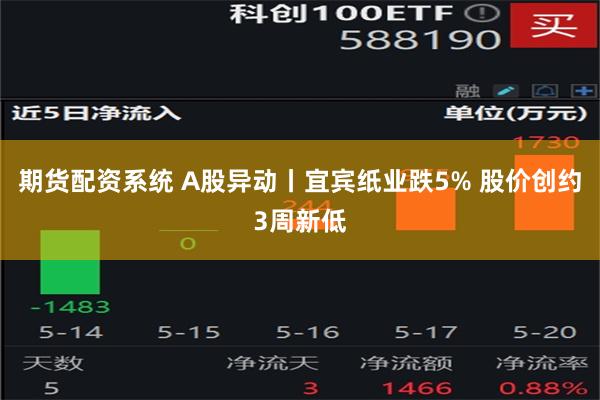 期货配资系统 A股异动丨宜宾纸业跌5% 股价创约3周新低